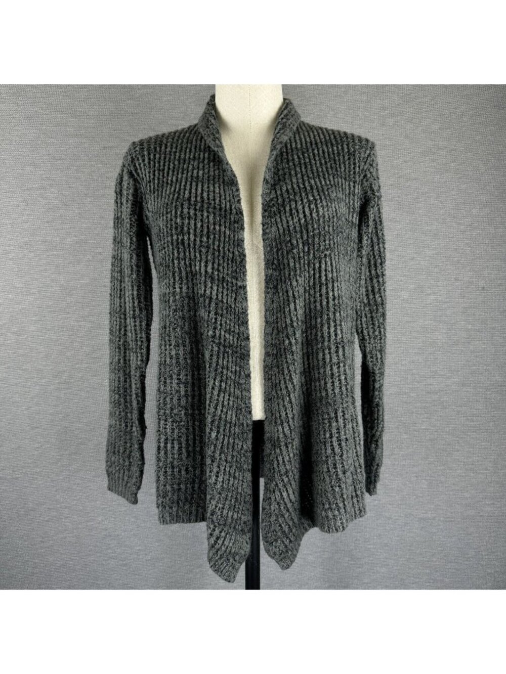 Rue 21 Cardigan Sweater Womens Size Small Gray Open Front Knit Long Sleeve